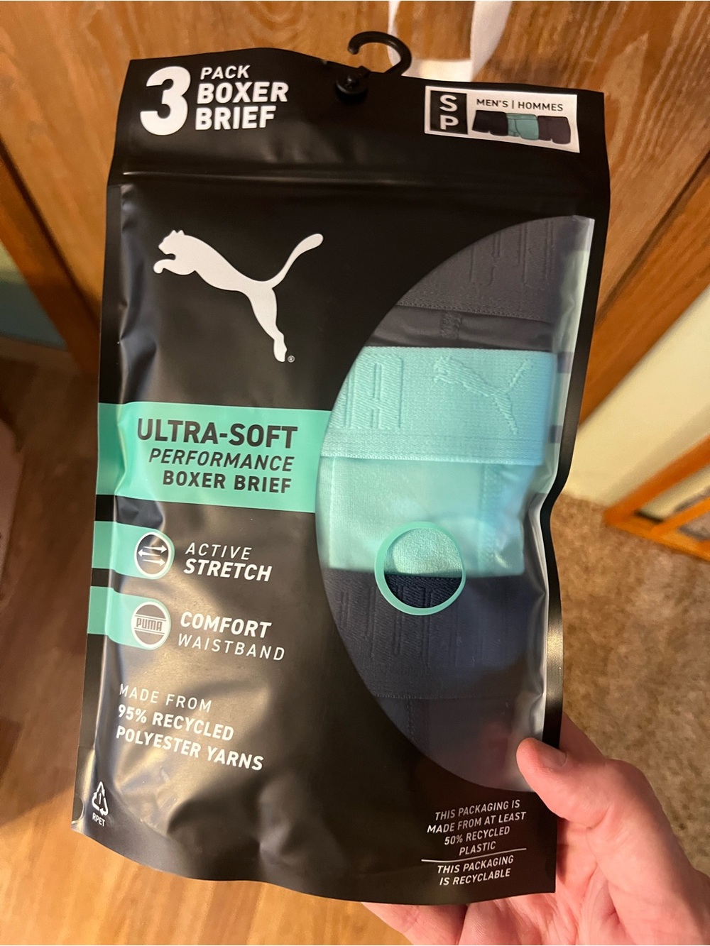 Mens Puma Ultra-Soft Performance Boxer Briefs 3 pack (942303 02) size S 28-30